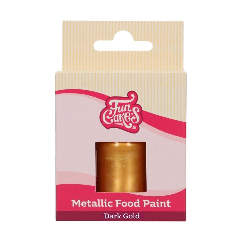 Pittura alimentare metalizzata oro scuro 30 ml FunCakes