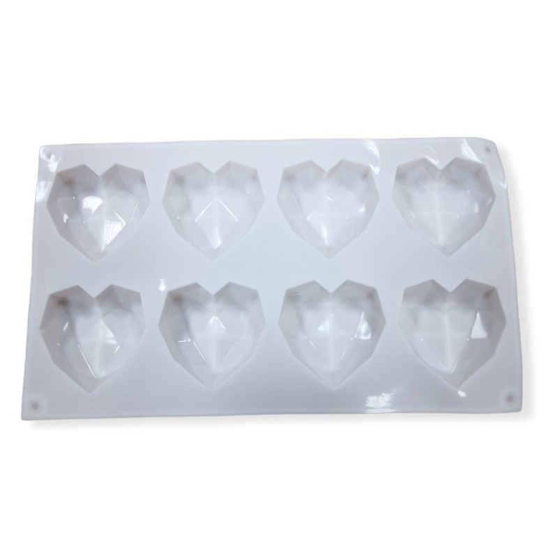 Stampo silicone cuore diamante 8 cavità